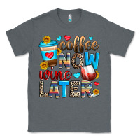 Charcoal Heather coffee now wine later Classic Tee - Zillion Design Studio