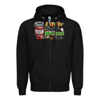 Black I Run On Coffee And Christmas Cheer Zipper Hoodie - CowhideDigitalArt