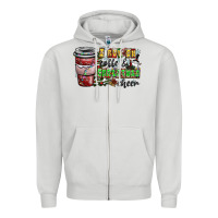 Dove Grey I Run On Coffee And Christmas Cheer Zipper Hoodie - CowhideDigitalArt