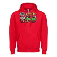 Red I Run On Coffee And Christmas Cheer Zipper Hoodie - CowhideDigitalArt