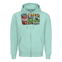 Seafoam I Run On Coffee And Christmas Cheer Zipper Hoodie - CowhideDigitalArt