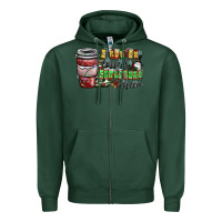 Sports Green I Run On Coffee And Christmas Cheer Zipper Hoodie - CowhideDigitalArt