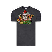 Vintage Black Christmas joy english bulldog Vintage Tee - BarkalooDesign
