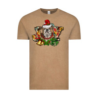 Vintage Coffee Christmas joy english bulldog Vintage Tee - BarkalooDesign