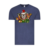 Vintage Denim Christmas joy english bulldog Vintage Tee - BarkalooDesign