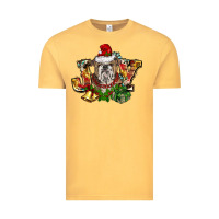 Vintage Mustard Christmas joy english bulldog Vintage Tee - BarkalooDesign