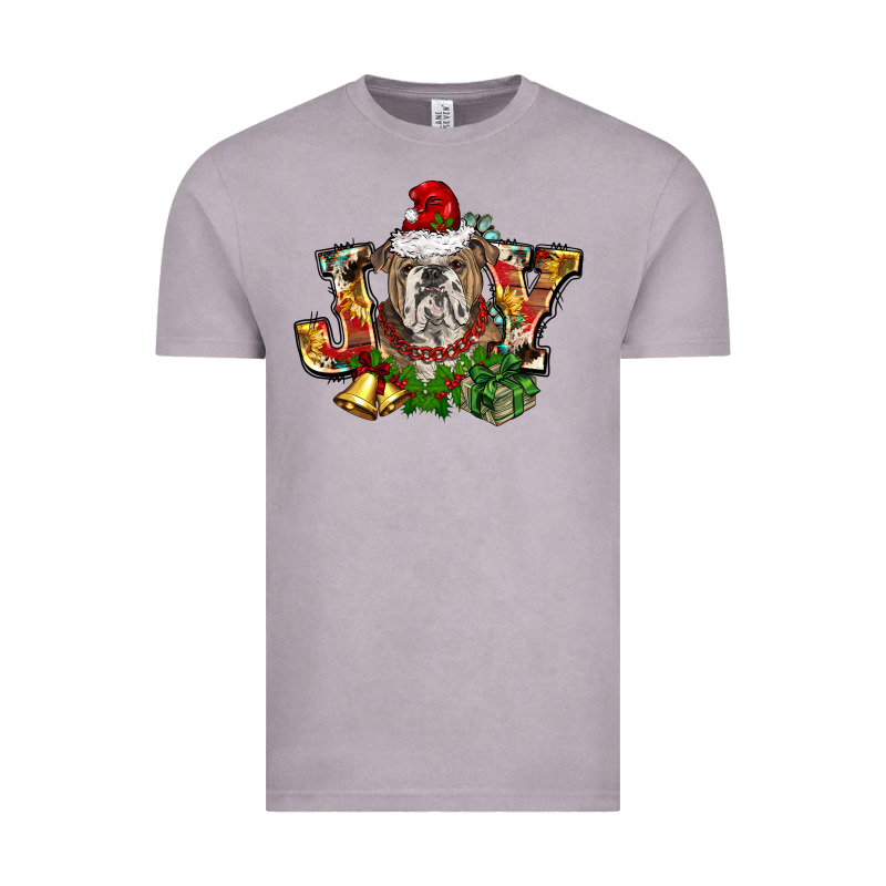 Christmas Joy English Bulldog Vintage Tee by BarkalooDesign | Teevron