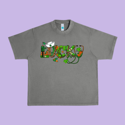 St Patricks Day Lucky Nurse Urban Heavy Tee Designed By Ranaportraitstore