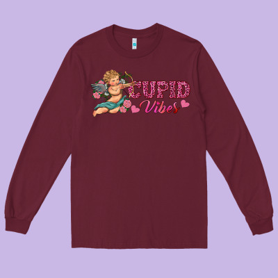 Cupid Vibes Long Sleeve Tee Designed By Ranaportraitstore