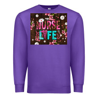 Purple nurse life with pearls Premium Sweatshirt - AdoDesignShop
