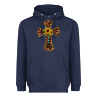 Navy leopard gemstone sunflower cross Heavyweight Hoodie - JahusDesignShop