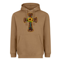 Toasted Coconut leopard gemstone sunflower cross Heavyweight Hoodie - JahusDesignShop