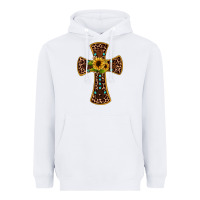 White leopard gemstone sunflower cross Heavyweight Hoodie - JahusDesignShop