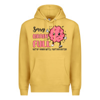 Antique Gold sorry brain full Premium Hoodie - MaliasSmallBusiness