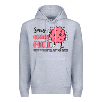 Heather Grey sorry brain full Premium Hoodie - MaliasSmallBusiness