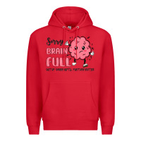 Red sorry brain full Premium Hoodie - MaliasSmallBusiness