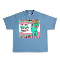 Pebble Blue she works willingly with her hands blonde nurse Urban Heavy Tee - RanaPortraitStore