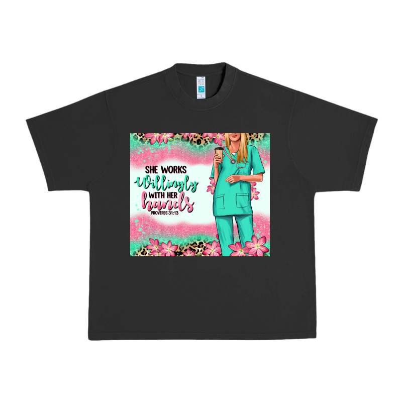 She Works Willingly With Her Hands Blonde Nurse Urban Heavy Tee by RanaPortraitStore | Teevron