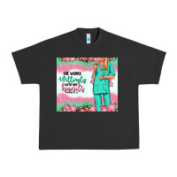 Pigment Black she works willingly with her hands blonde nurse Urban Heavy Tee - RanaPortraitStore