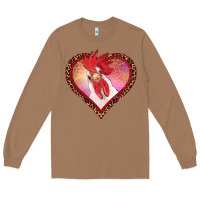 Toasted Coconut valentine's day rooster with leopard heart Long Sleeve Tee - RanaPortraitStore