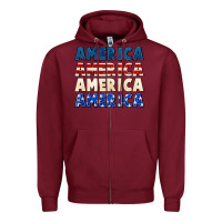 Burgundy America 4th of July Zipper Hoodie - CowGirlArtShop
