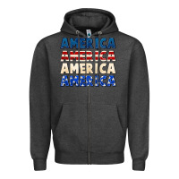 Charcoal Heather America 4th of July Zipper Hoodie - CowGirlArtShop