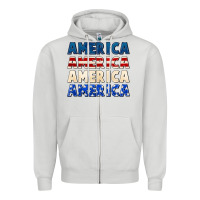Dove Grey America 4th of July Zipper Hoodie - CowGirlArtShop