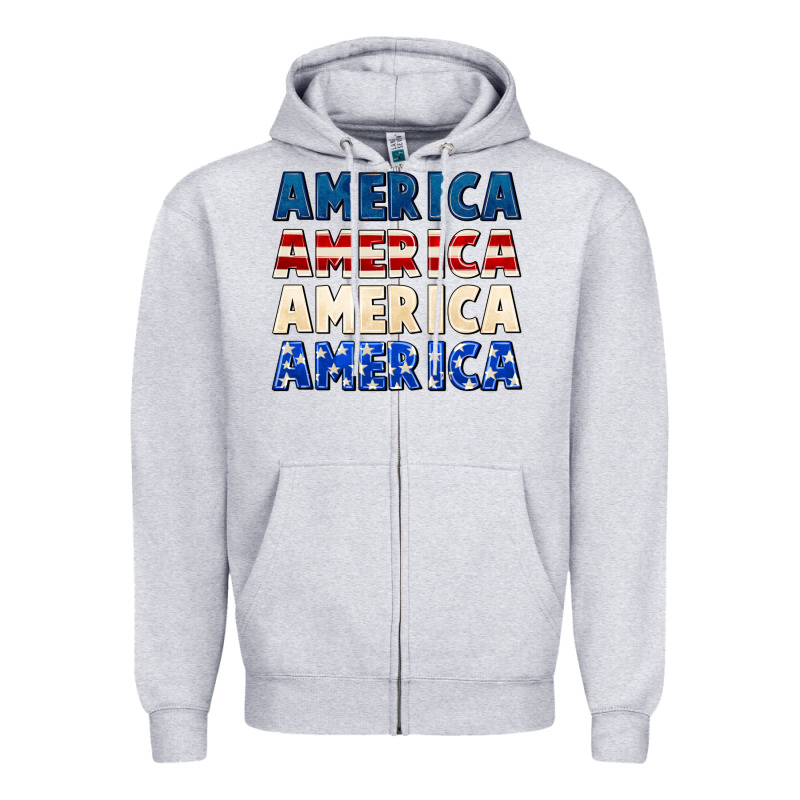 America 4th Of July Zipper Hoodie by CowGirlArtShop | Teevron