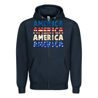 Navy America 4th of July Zipper Hoodie - CowGirlArtShop