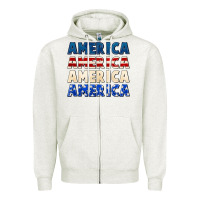 Oatmeal Heather America 4th of July Zipper Hoodie - CowGirlArtShop
