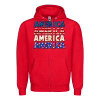 Red America 4th of July Zipper Hoodie - CowGirlArtShop