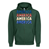 Sports Green America 4th of July Zipper Hoodie - CowGirlArtShop