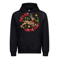 Black merry christmas deer Urban Hoodie - MaliasSmallBusiness