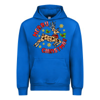 Cobalt merry christmas deer Urban Hoodie - MaliasSmallBusiness
