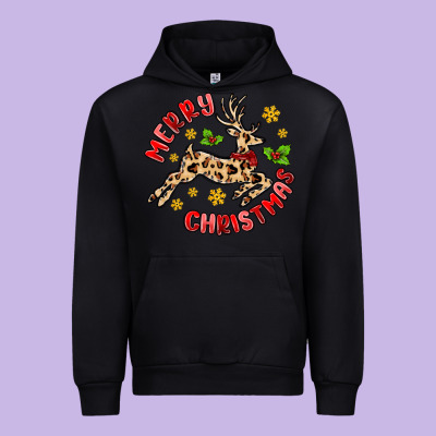 Merry Christmas Deer Urban Hoodie Designed By Maliassmallbusiness
