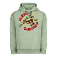 Pigment Oil Green merry christmas deer Urban Hoodie - MaliasSmallBusiness