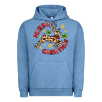 Pigment Pebble Blue merry christmas deer Urban Hoodie - MaliasSmallBusiness