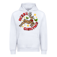 White merry christmas deer Urban Hoodie - MaliasSmallBusiness