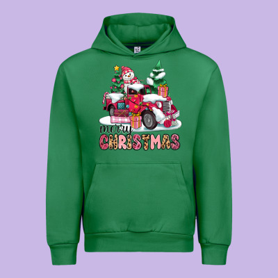 Pink Merry Christmas Urban Hoodie Designed By Maliassmallbusiness