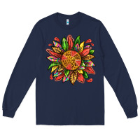 Navy watermelon sunflower Long Sleeve Tee - texasbilliewilder