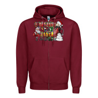 Burgundy I Believe In Santa And Coffee Zipper Hoodie - CowhideDigitalArt