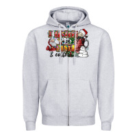 Heather Grey I Believe In Santa And Coffee Zipper Hoodie - CowhideDigitalArt