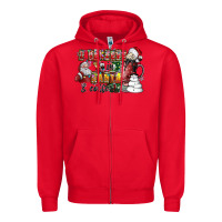 Red I Believe In Santa And Coffee Zipper Hoodie - CowhideDigitalArt