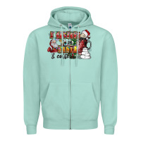 Seafoam I Believe In Santa And Coffee Zipper Hoodie - CowhideDigitalArt