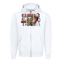 White I Believe In Santa And Coffee Zipper Hoodie - CowhideDigitalArt