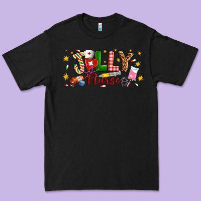Christmas Jolly Nurse Premium Tee Designed By Artiststas