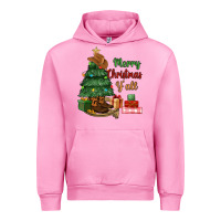 Fuchsia Pink merry christmas y'all Urban Hoodie - MaliasSmallBusiness