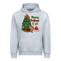 Heather Grey merry christmas y'all Urban Hoodie - MaliasSmallBusiness