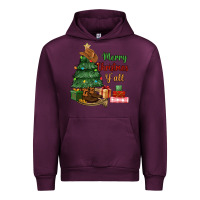 Mauve Wine merry christmas y'all Urban Hoodie - MaliasSmallBusiness