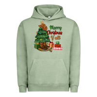 Pigment Oil Green merry christmas y'all Urban Hoodie - MaliasSmallBusiness